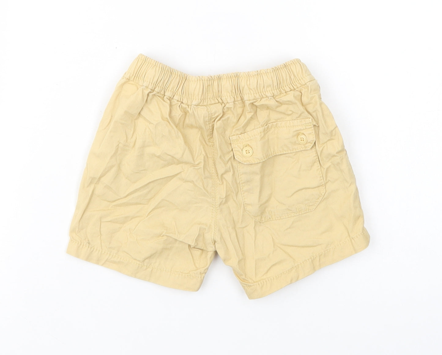 Zara Baby Yellow  Cotton Cropped Trousers Size 9-12 Months  Button