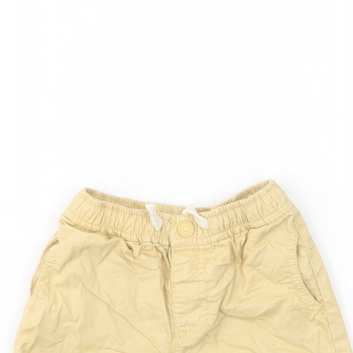 Zara Baby Yellow  Cotton Cropped Trousers Size 9-12 Months  Button