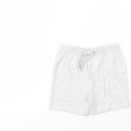 F&F Baby Grey  Cotton Cropped Trousers Size 9-12 Months  Drawstring