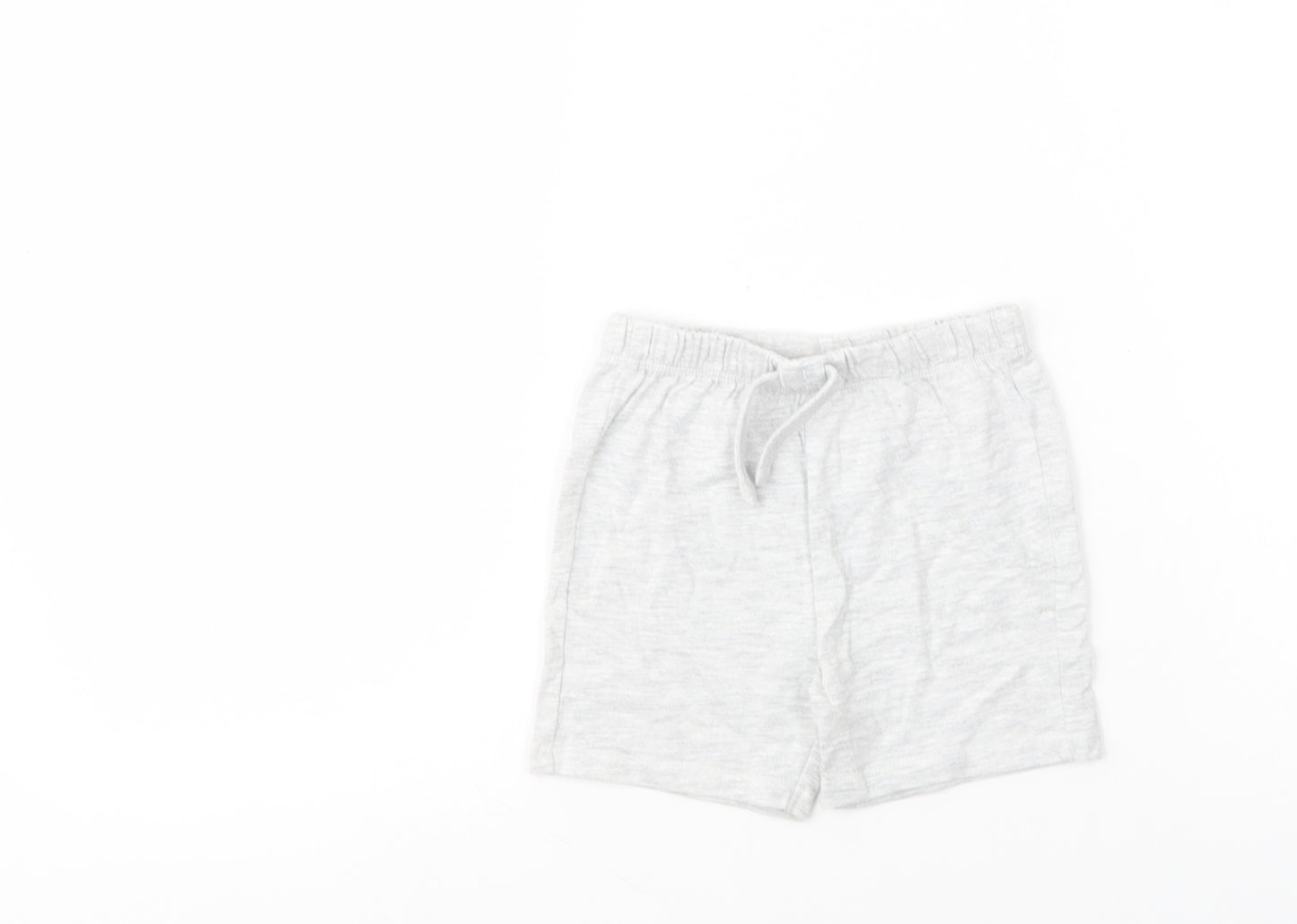 F&F Baby Grey  Cotton Cropped Trousers Size 9-12 Months  Drawstring