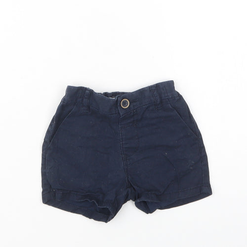 NEXT Baby Blue  Cotton Cropped Trousers Size 6-9 Months  Button