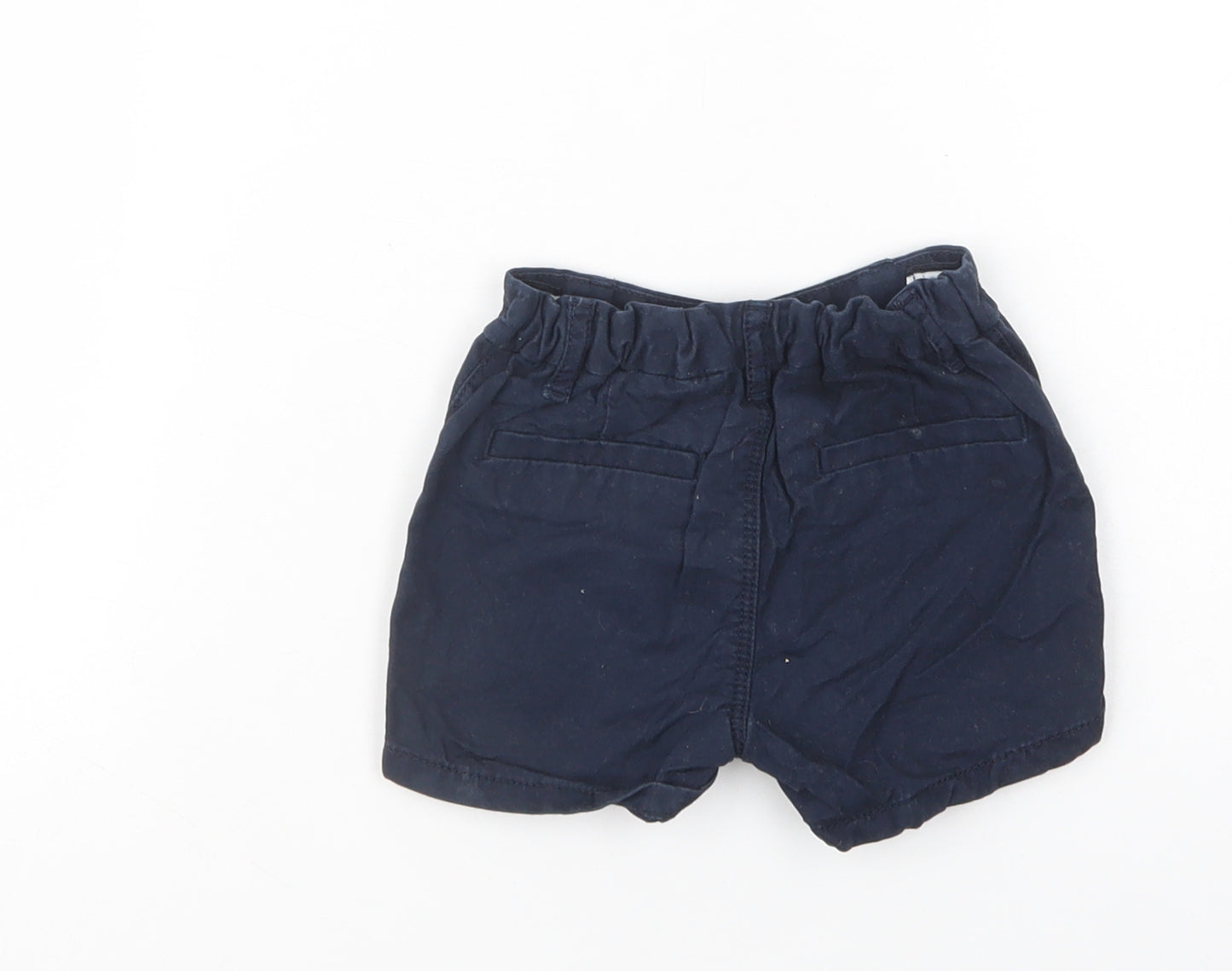 NEXT Baby Blue  Cotton Cropped Trousers Size 6-9 Months  Button
