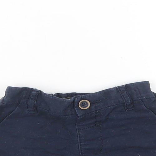 NEXT Baby Blue  Cotton Cropped Trousers Size 6-9 Months  Button