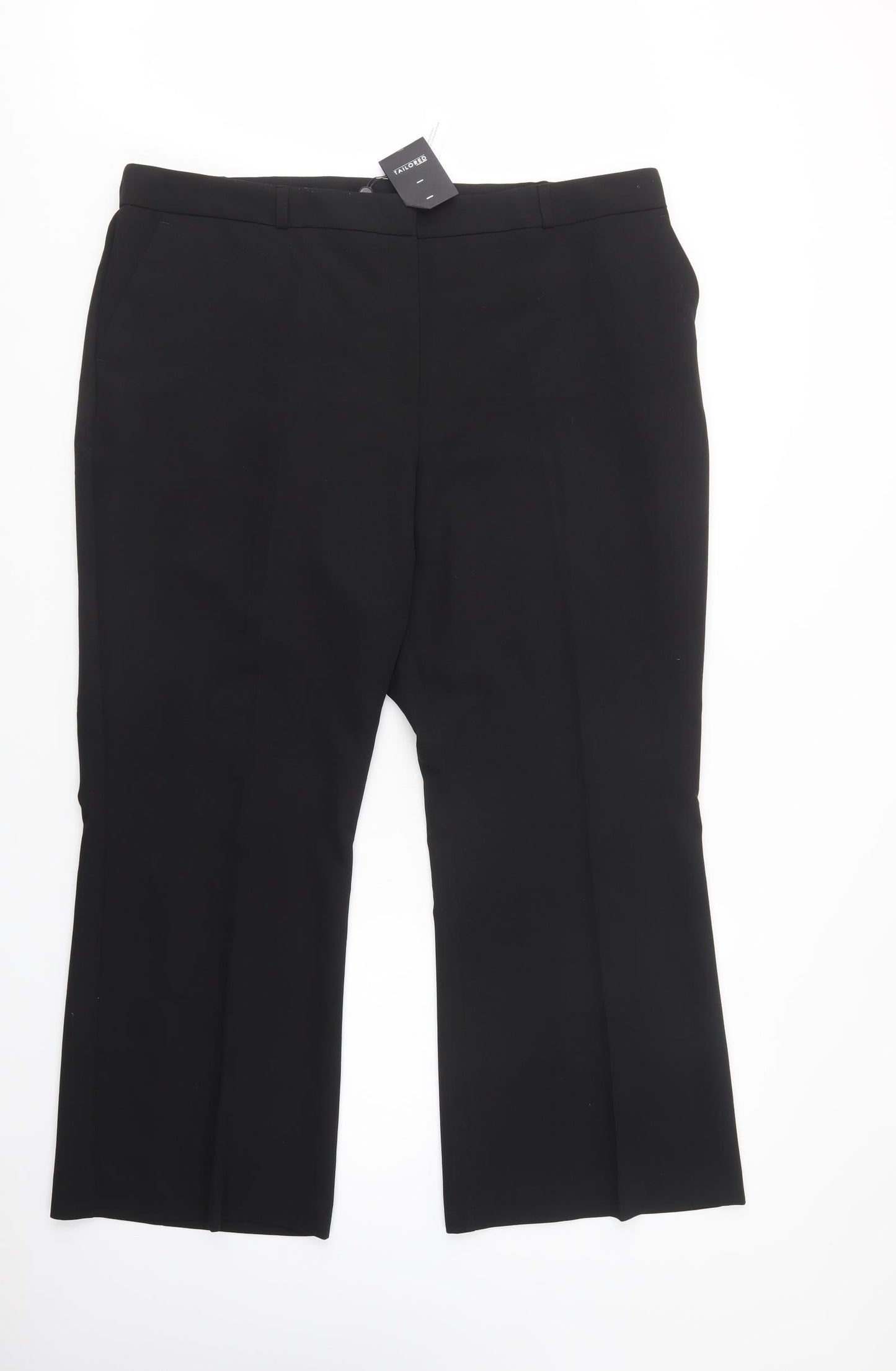 Tailored Womens Black  Polyester Dress Pants Trousers Size 22 L28 in Regular Button