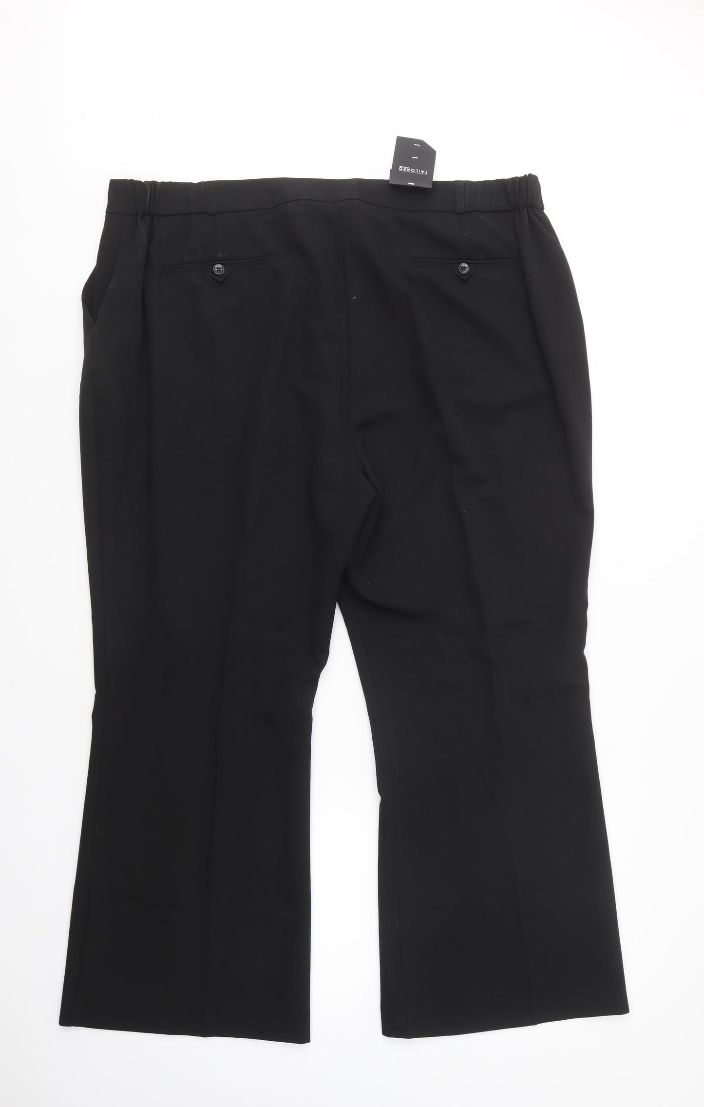 Tailored Womens Black  Polyester Dress Pants Trousers Size 22 L28 in Regular Button