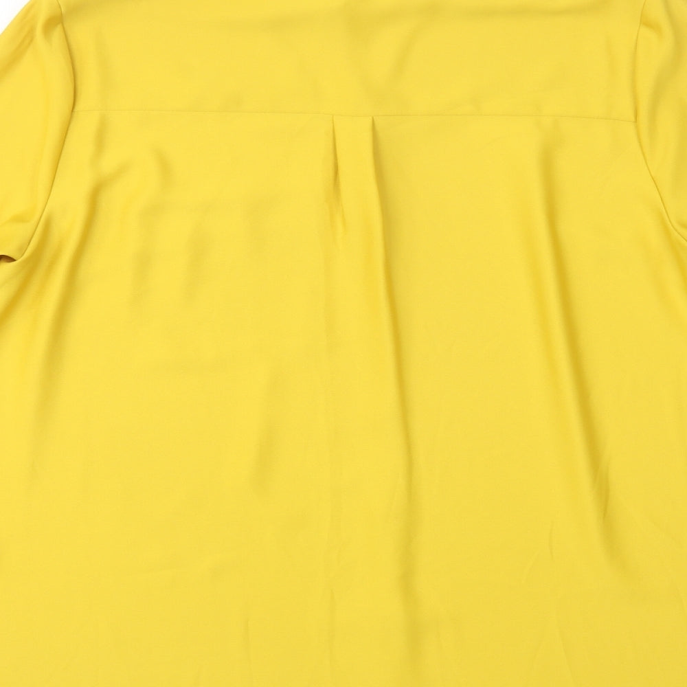 F&F Womens Yellow  Polyester Basic Button-Up Size 20 Collared