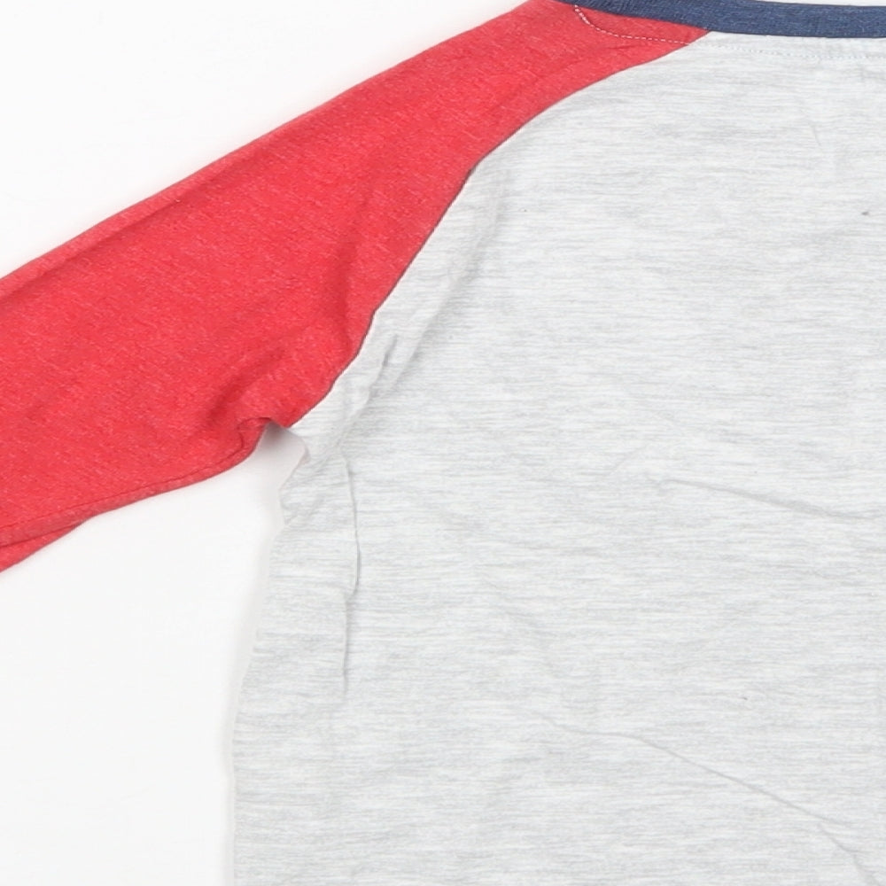 Dunnes Stores Boys Grey Colourblock Cotton Pullover T-Shirt Size 2-3 Years Crew Neck Pullover - Emergency Vehicles