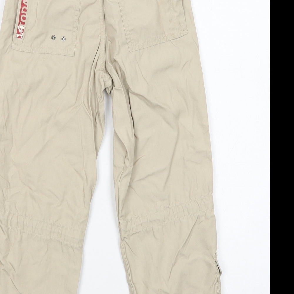 Today Boys Beige  Cotton Cargo Trousers Size 8 Years  Regular Button