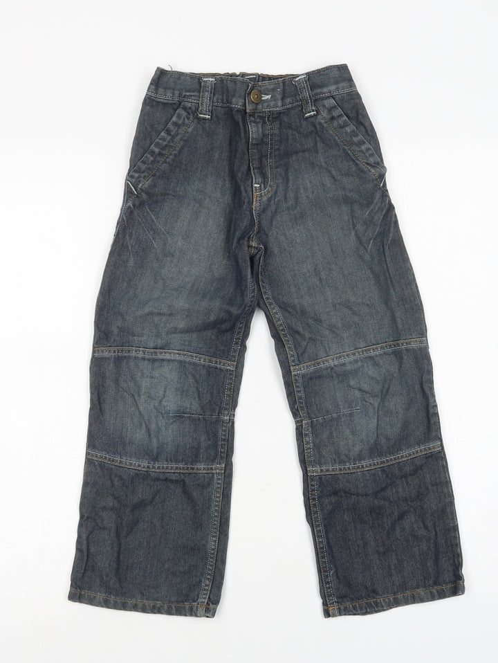 NEXT Boys Blue Cotton Bootcut Jeans Size 6 Years Regular Button