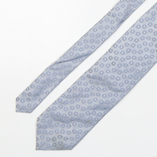 WoodHouse Mens Grey Geometric Silk Pointed Tie One Size