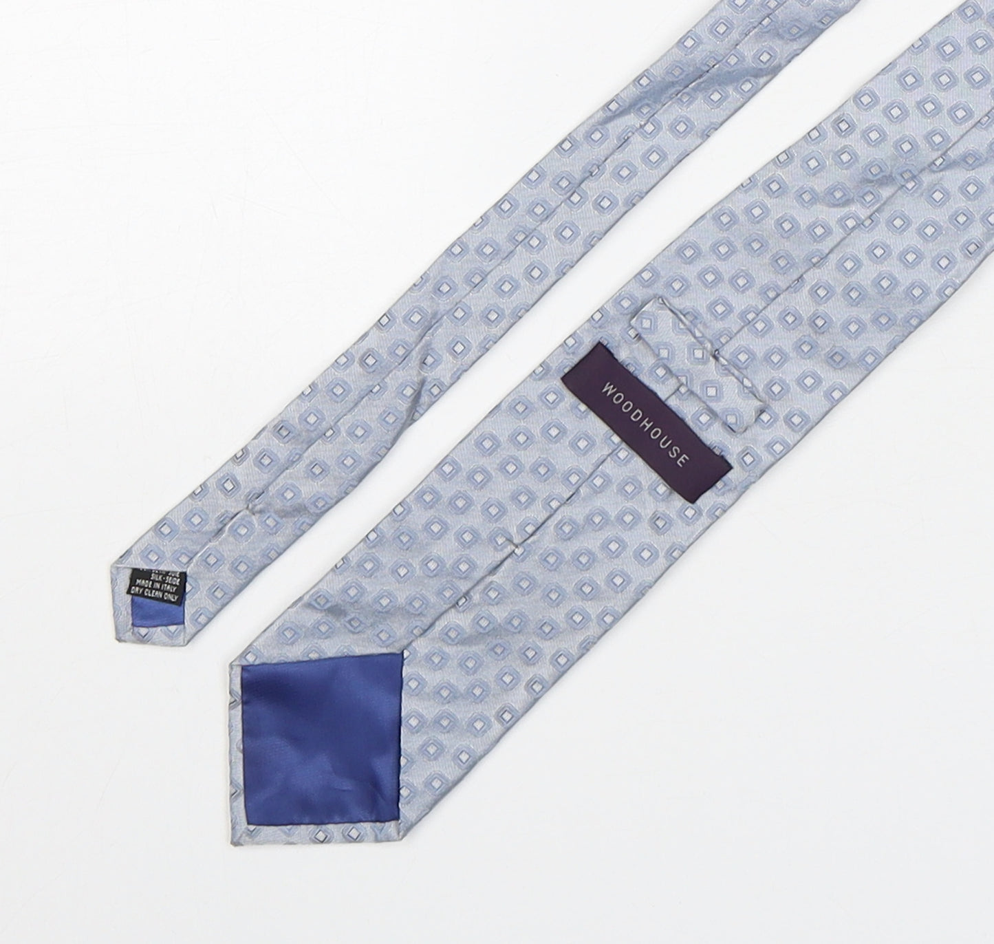 WoodHouse Mens Grey Geometric Silk Pointed Tie One Size