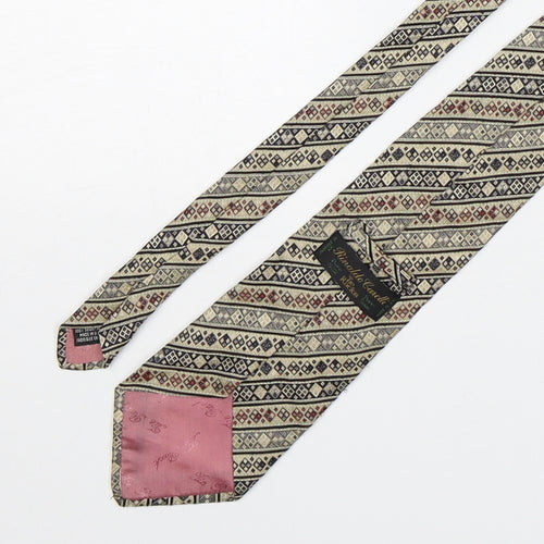 Rinaldo Ganelli Mens Multicoloured Geometric Silk Pointed Tie One Size