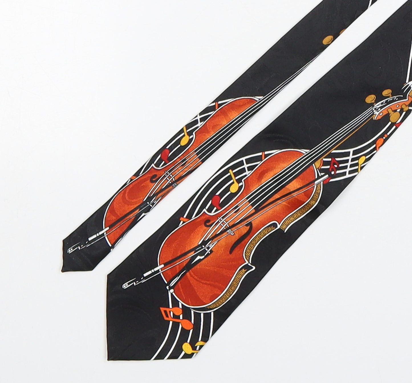 Museo Mens Multicoloured Geometric Polyester Pointed Tie One Size - Music Notes