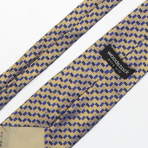Woodstock Mens Multicoloured Geometric Silk Pointed Tie One Size