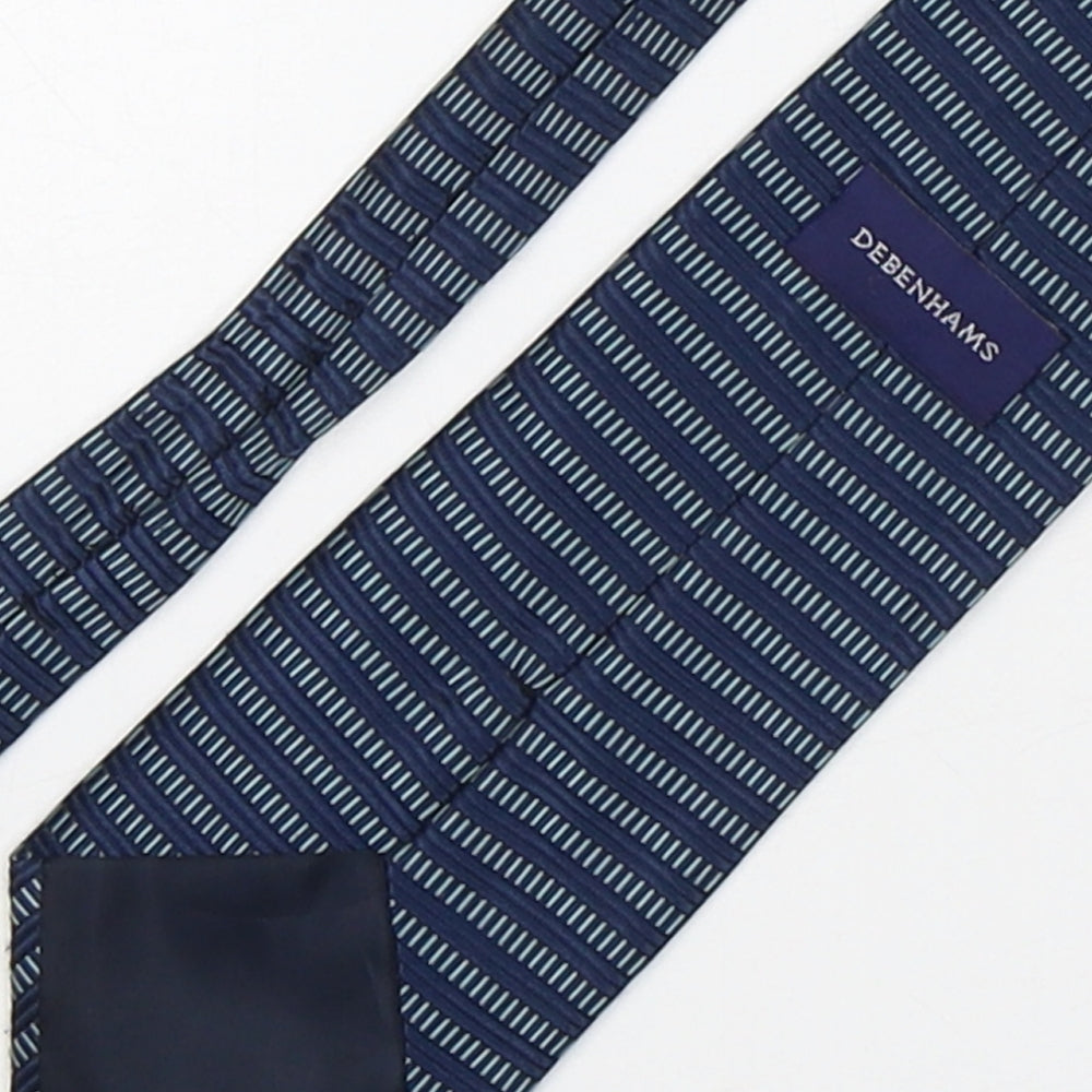Debenhams  Mens Blue Striped Polyester Pointed Tie One Size