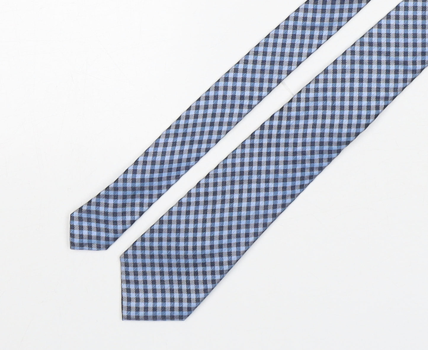 Pierre Cardin  Mens Blue Plaids & Checks Silk Pointed Tie One Size