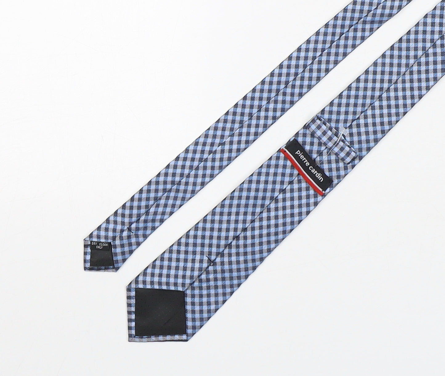Pierre Cardin  Mens Blue Plaids & Checks Silk Pointed Tie One Size