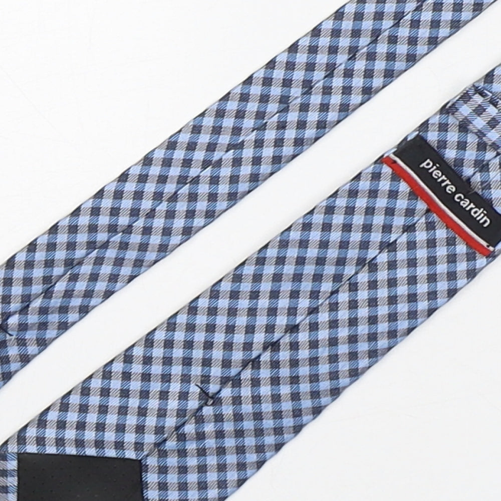 Pierre Cardin  Mens Blue Plaids & Checks Silk Pointed Tie One Size
