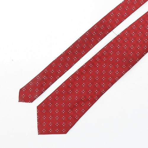 Skopes Mens Red Plaids & Checks Polyester Pointed Tie One Size
