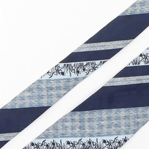 Distinctive Mens Blue Geometric Polyester Pointed Tie One Size
