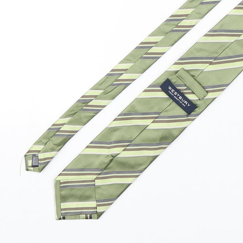 Westbury Mens Green Striped Silk Pointed Tie One Size