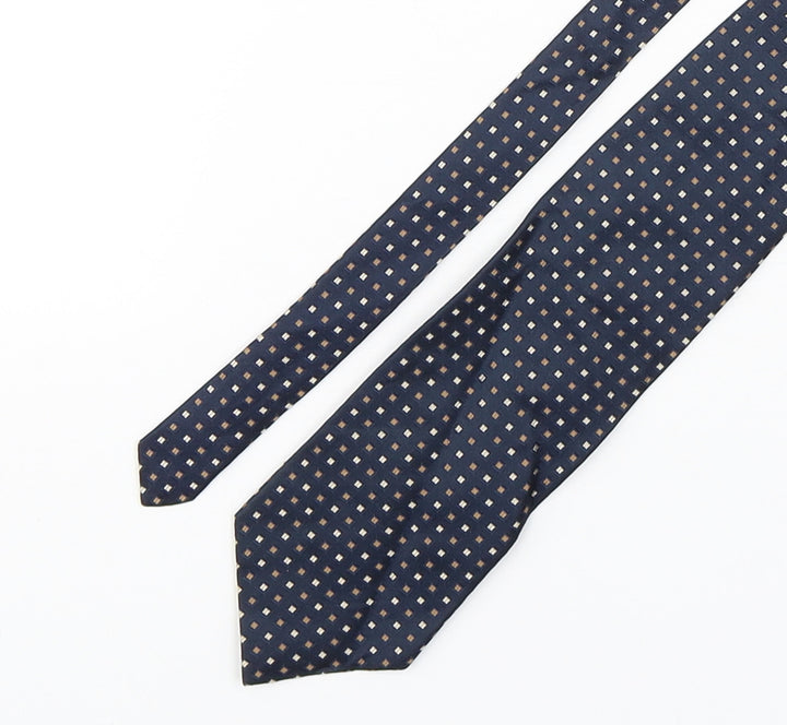 Ciro Citterio Mens Blue Geometric Silk Pointed Tie One Size