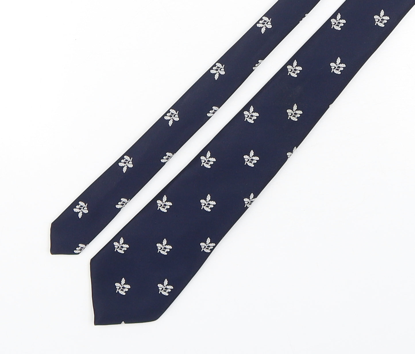 The National Trust Mens Blue Floral Polyester Pointed Tie One Size