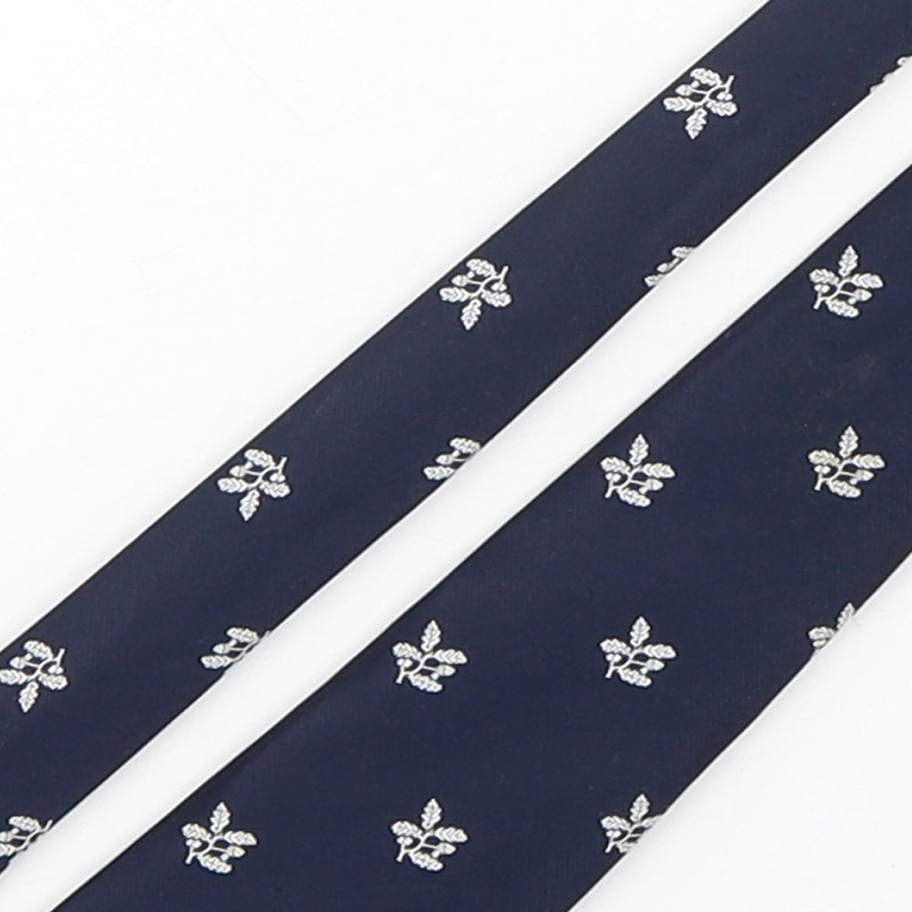 The National Trust Mens Blue Floral Polyester Pointed Tie One Size