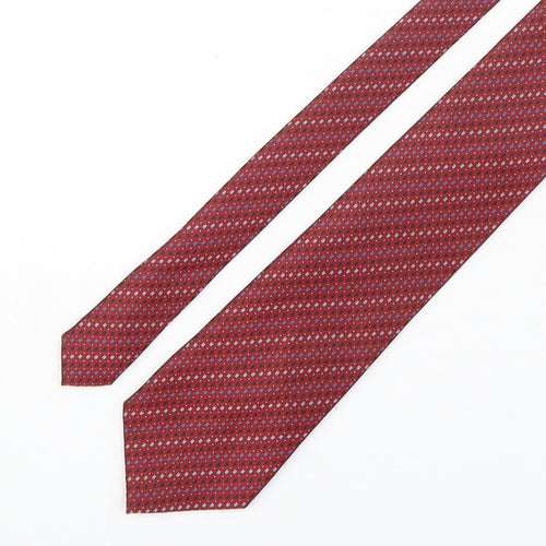 Marks and Spencer Mens Red Geometric Polyester Pointed Tie One Size