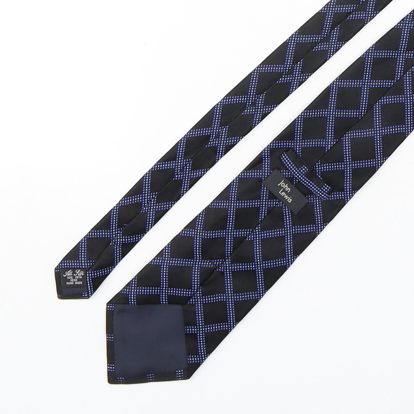 John Lewis  Mens Multicoloured Plaids & Checks Silk Pointed Tie One Size
