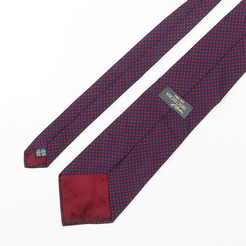 Michelsons Mens Multicoloured Plaids & Checks Silk Pointed Tie One Size