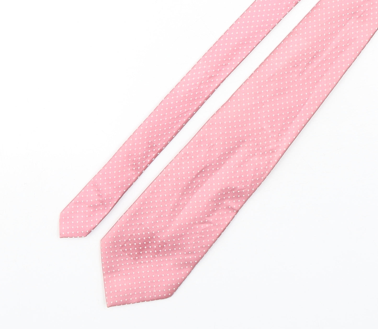 Pierre Cardin  Mens Pink Polka Dot Silk Pointed Tie One Size