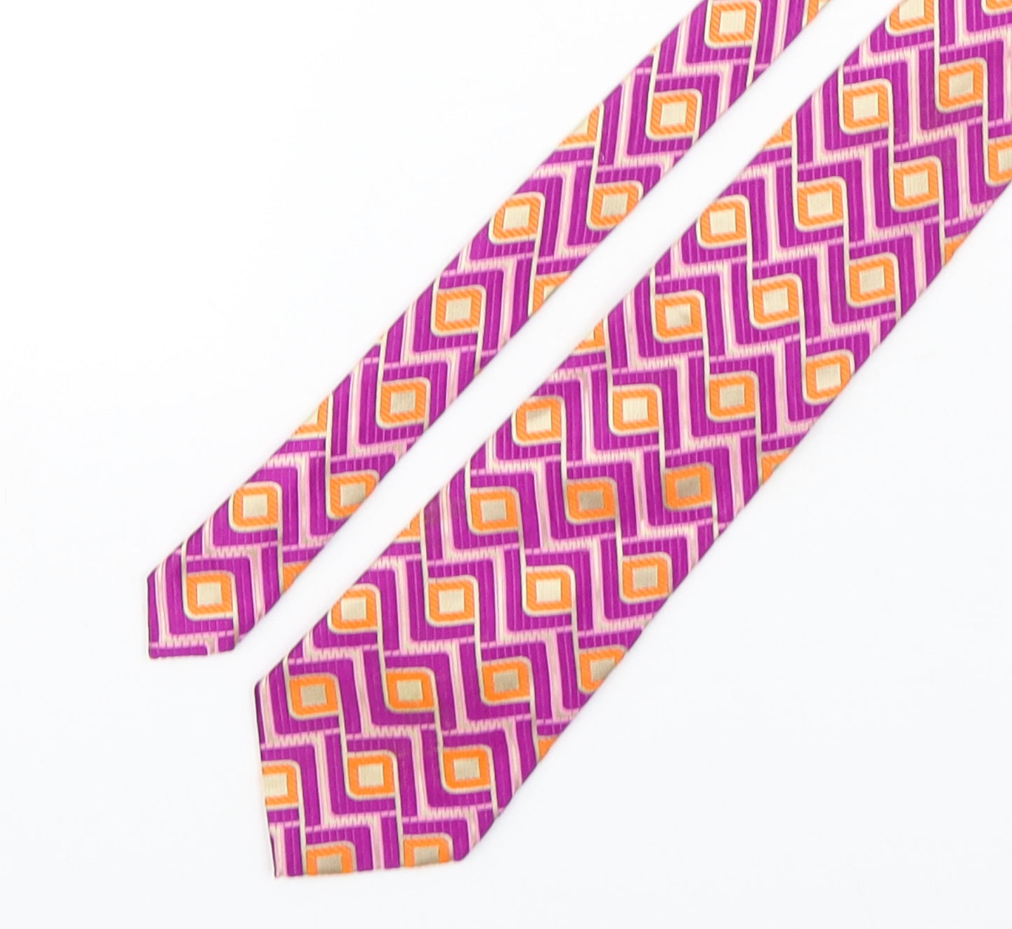 Michelsons Mens Multicoloured Geometric Silk Pointed Tie One Size