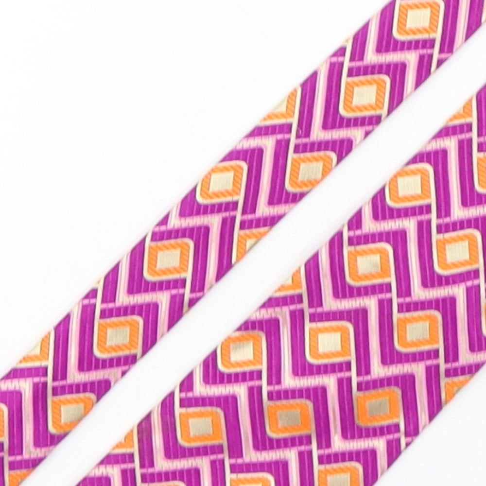 Michelsons Mens Multicoloured Geometric Silk Pointed Tie One Size