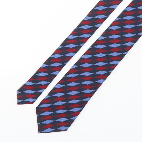 Preworn Mens Multicoloured Geometric Silk Pointed Tie One Size