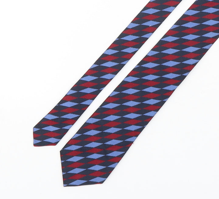 Preworn Mens Multicoloured Geometric Silk Pointed Tie One Size