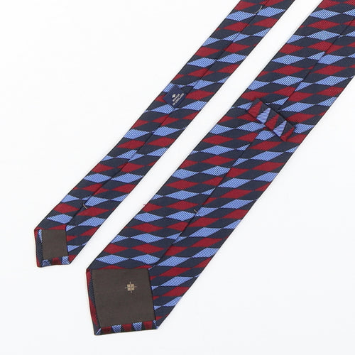Preworn Mens Multicoloured Geometric Silk Pointed Tie One Size