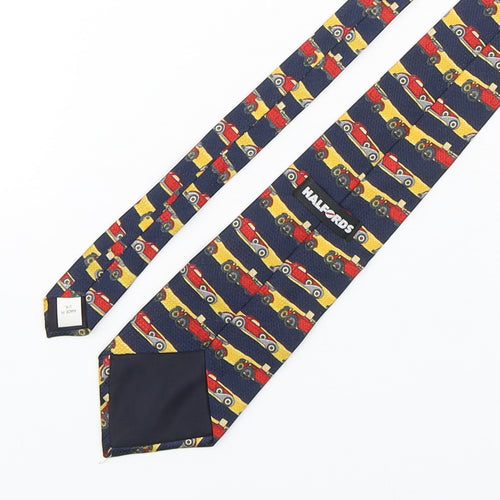 Halfords  Mens Multicoloured Striped Polyester Pointed Tie One Size - Car Print