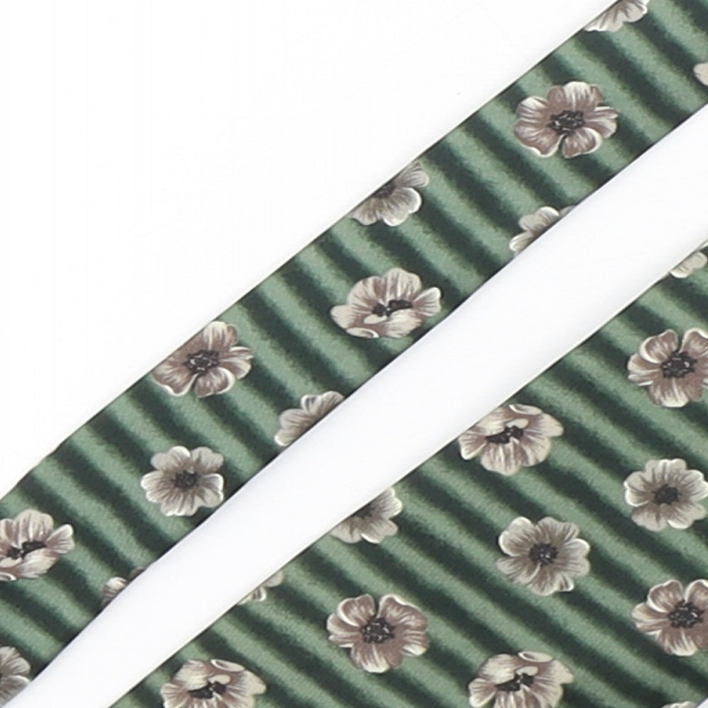 Marks and Spencer Mens Green Floral Silk Pointed Tie One Size