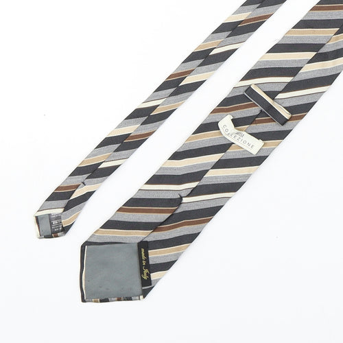 Marks and Spencer Mens Multicoloured Striped Silk Pointed Tie One Size