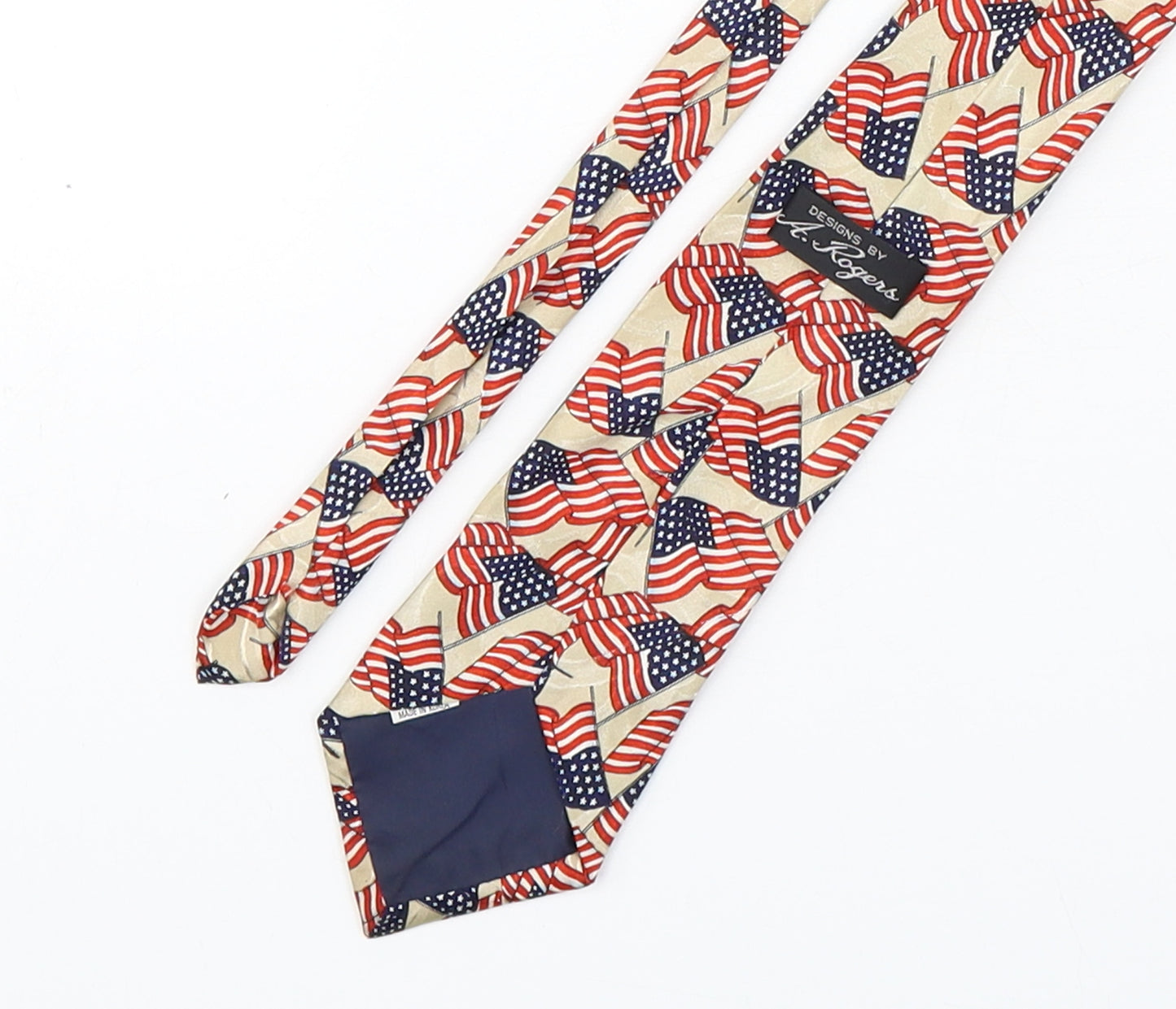A.Rogers Mens Multicoloured Striped Polyester Pointed Tie One Size - USA