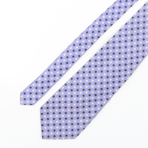 Racing Green  Mens Purple Plaids & Checks Silk Pointed Tie One Size
