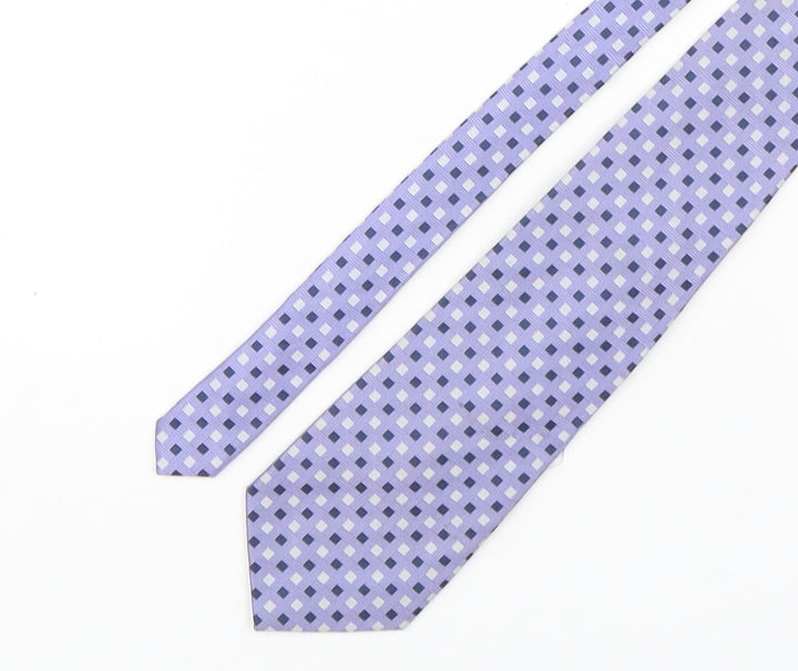 Racing Green Mens Purple Plaids & Checks Silk Pointed Tie One Size