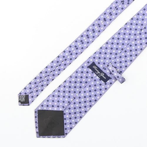 Racing Green  Mens Purple Plaids & Checks Silk Pointed Tie One Size