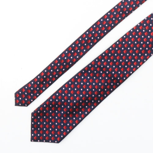 Michaelis Mens Multicoloured Geometric Silk Pointed Tie One Size