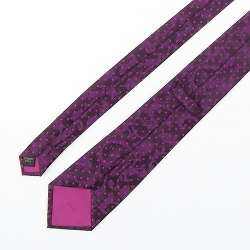 Greenwoods Mens Purple Polka Dot Polyester Pointed Tie One Size