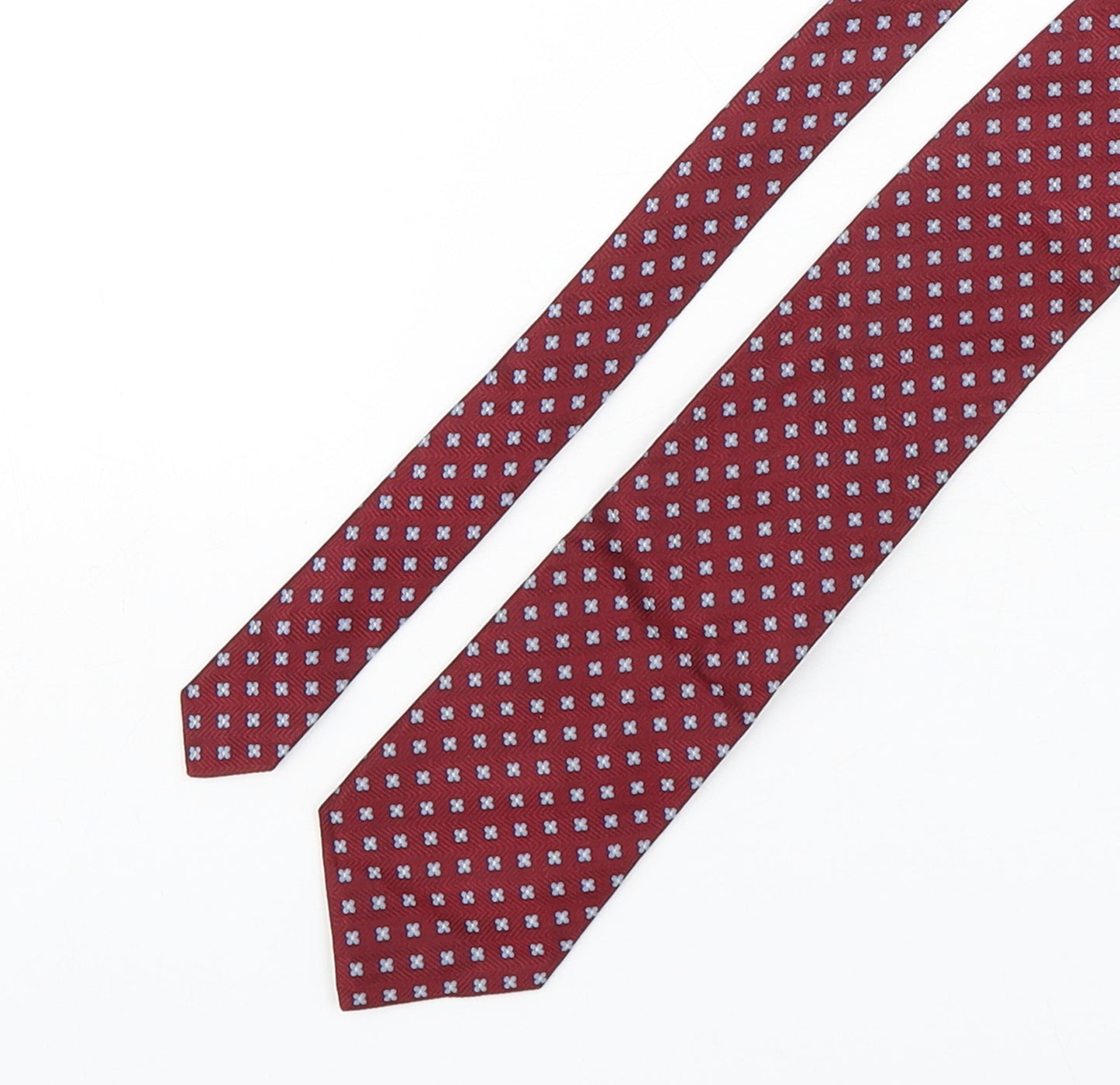 Marks and Spencer Mens Red Floral Silk Pointed Tie One Size