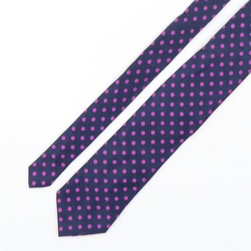 Marks and Spencer Mens Purple Polka Dot Silk Pointed Tie One Size
