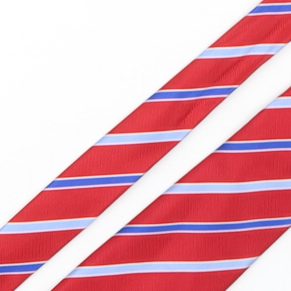 Thomas Nash Mens Multicoloured Striped Polyester Pointed Tie One Size