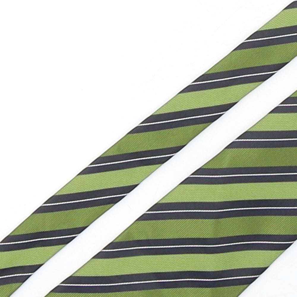 1860 Mens Multicoloured Striped Polyester Pointed Tie One Size